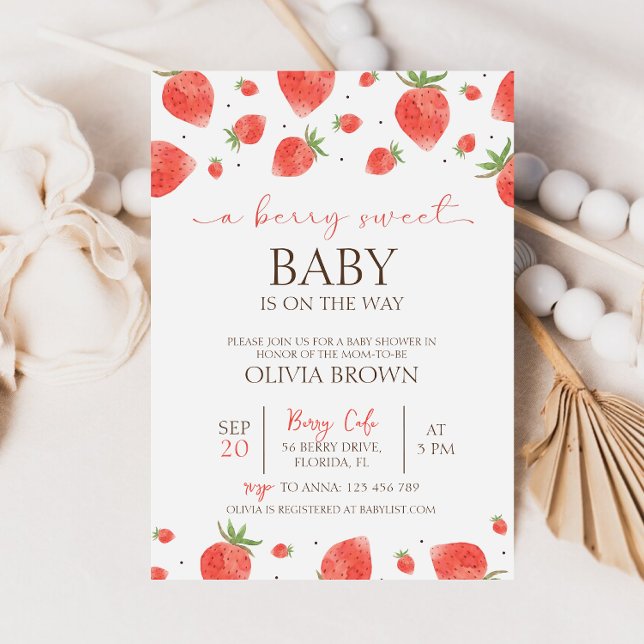 Strawberry Baby Shower | Berry Sweet Invitation (Creator Uploaded)