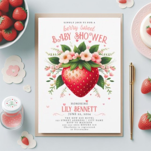 Strawberry Baby Shower | Berry Sweet Invitation (Creator Uploaded)