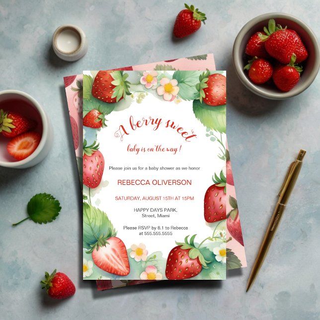 Strawberry Baby Shower | Berry Sweet Invitation (Creator Uploaded)