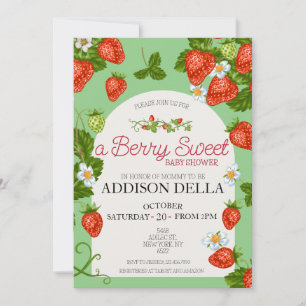 Strawberry Baby Shower   Berry Sweet Invitation