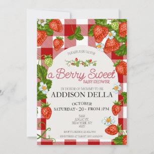 Strawberry Baby Shower   Berry Sweet Invitation
