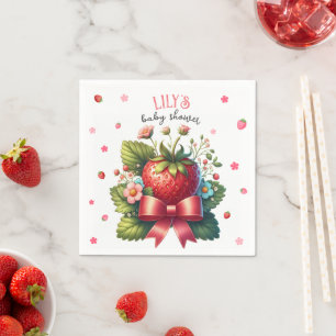 Strawberry Baby Shower Berry Sweet Napkin