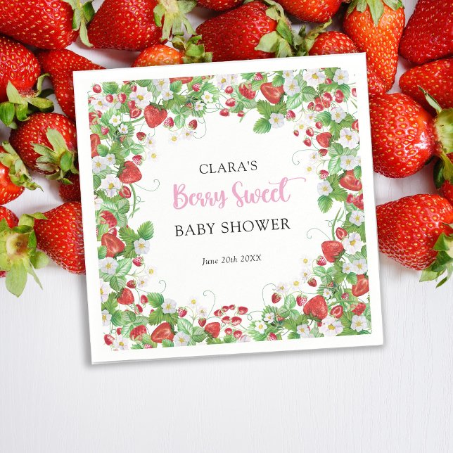 Strawberry Baby Shower Berry Sweet  Napkins (Creator Uploaded)
