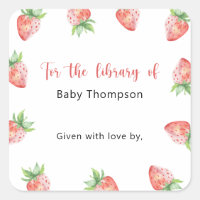 Strawberry - Baby Shower bookplate, books for baby