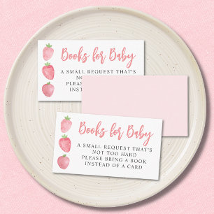 Strawberry Baby Shower Books For Baby Enclosure Card