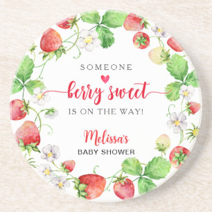 Strawberry Baby Shower Coaster