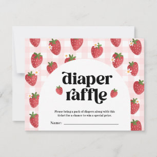 Strawberry Baby Shower Diaper Raffle Card