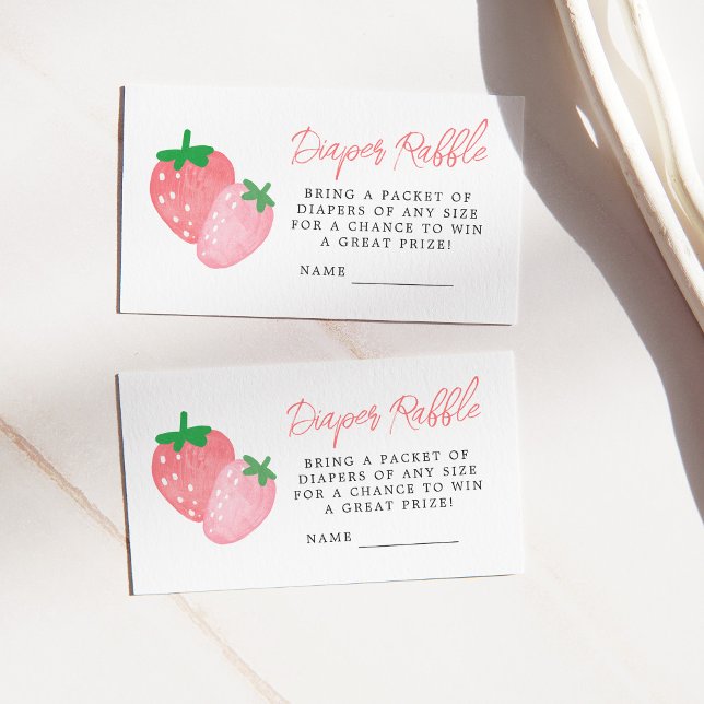Strawberry Baby Shower Diaper Raffle  Enclosure Card (Creator Uploaded)