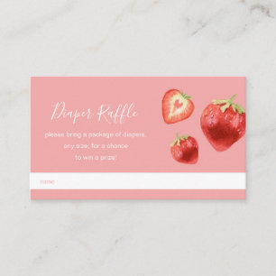 Strawberry Baby Shower Diaper Raffle  Enclosure Card