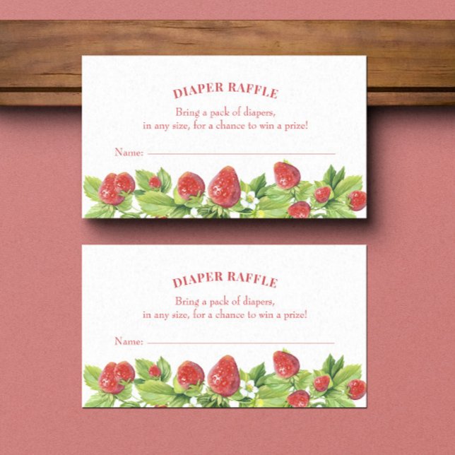 Strawberry Baby Shower Diaper Raffle Insert Card (Creator Uploaded)