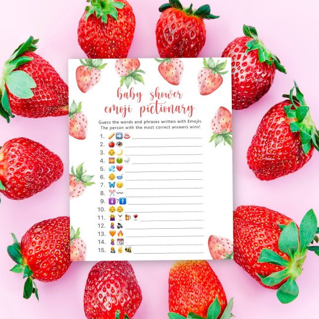 Strawberry - baby shower emoji pictionary game (Creator Uploaded)