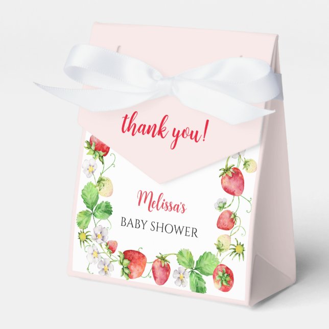 Strawberry Baby Shower Favour Box (Front Side)