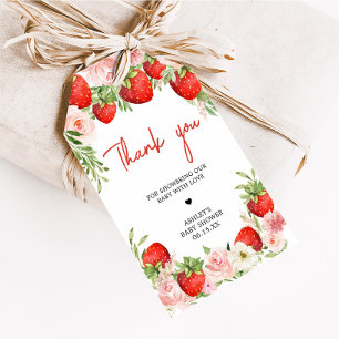 Strawberry Baby Shower Favour Tags