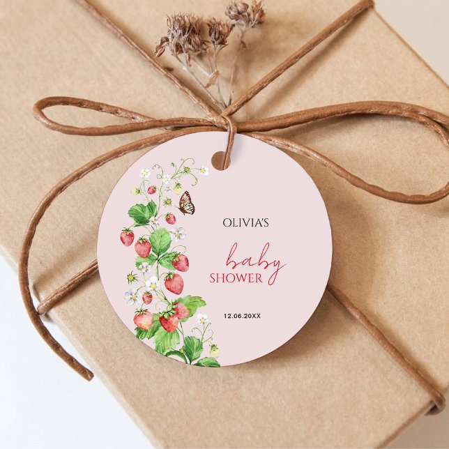 Strawberry Baby Shower Favour Tags (Creator Uploaded)