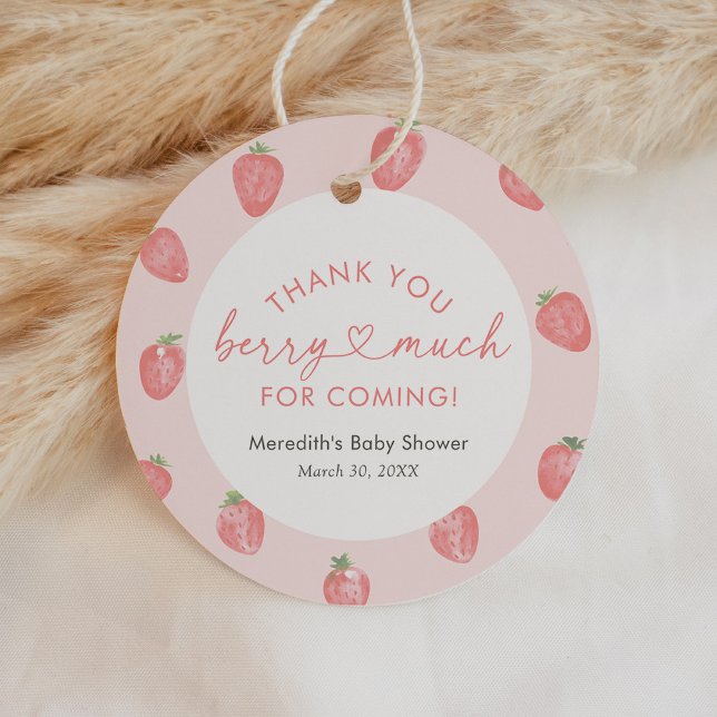 Strawberry Baby Shower Favour Tags (Creator Uploaded)