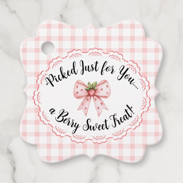 Strawberry Baby Shower-Favour Tags (Front)