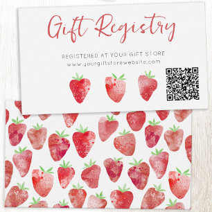 Strawberry Baby Shower Gift Registry QR Code Enclosure Card