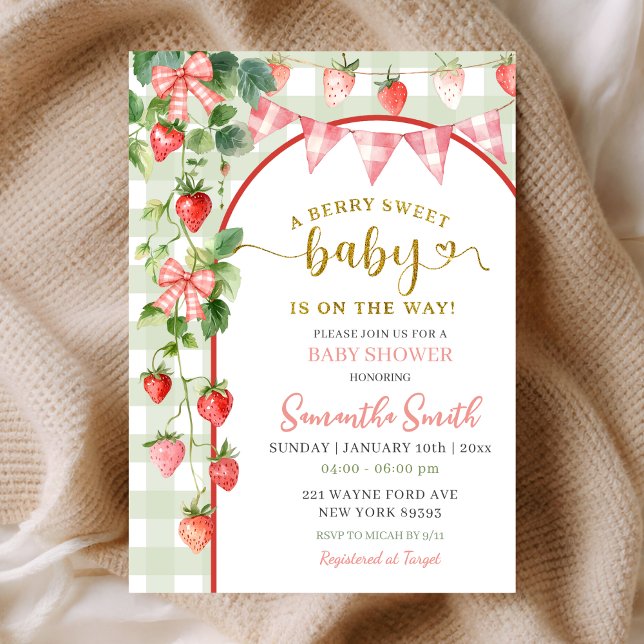 Strawberry Baby Shower Invitation (Creator Uploaded)