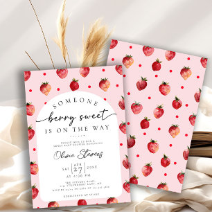 Strawberry Baby Shower Invitation   Berry Sweet