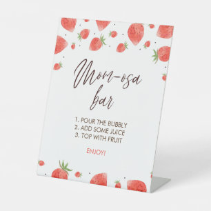 Strawberry Baby Shower Mum-osa Bar Sign