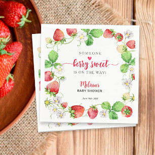 Strawberry Baby Shower Napkin