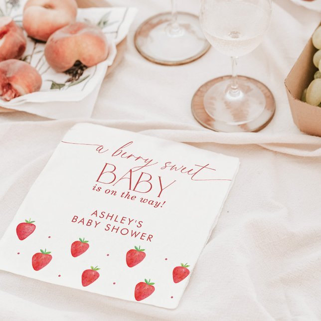 Strawberry Baby Shower Napkins, Berry Baby Shower Napkin (Creator Uploaded)