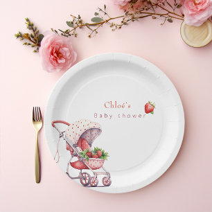 Strawberry baby shower  paper plate