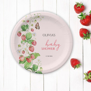 Strawberry Baby Shower Paper Plate