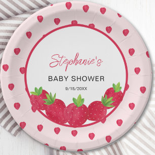 Strawberry Baby Shower Paper Plate