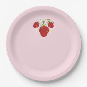 Strawberry Baby Shower Plates Pink