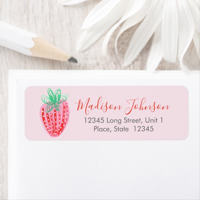 Strawberry | Baby Shower | Return Address Labels (Insitu)