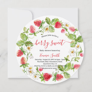 Strawberry Baby Shower Summer Berry Sweet  Invitation