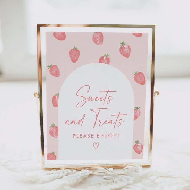 Strawberry Baby Shower Sweets and Treats Sign (Creator Uploaded)