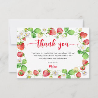 Strawberry Baby Shower Thank You Card