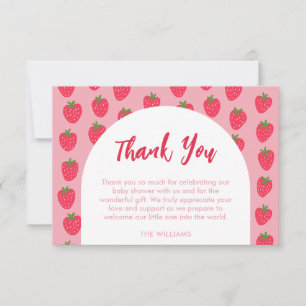 Strawberry Baby Shower Thank You Card