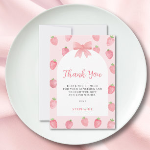 Strawberry Baby Shower Thank You Card