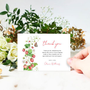 Strawberry Baby Shower Thank You Card