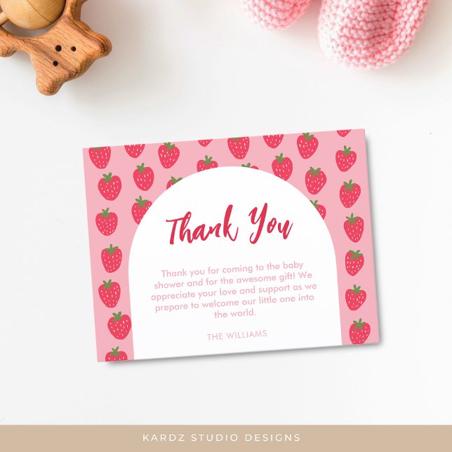 Strawberry Baby Shower Thank You Card (Creator Uploaded)