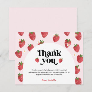 Strawberry Baby Shower Thank You Card