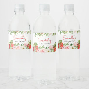 Strawberry Baby Shower  Water Bottle Label
