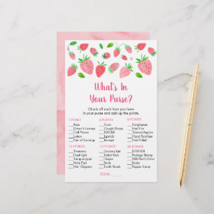 Strawberry Baby Shower What's In Your Purse Game