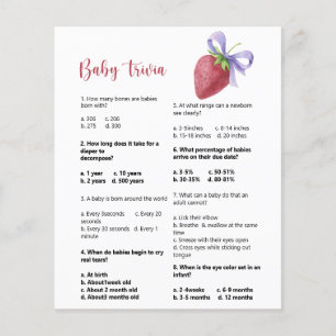 Strawberry Baby Trivia   Baby Shower Game
