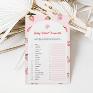 Strawberry Baby Word Scramble Baby Shower Game