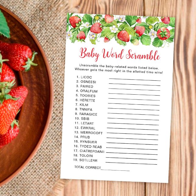Strawberry Baby Word Scramble game (Creator Uploaded)
