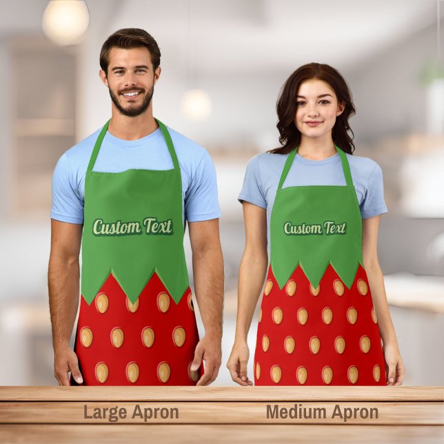Strawberry Background Pattern Apron (Creator Uploaded)