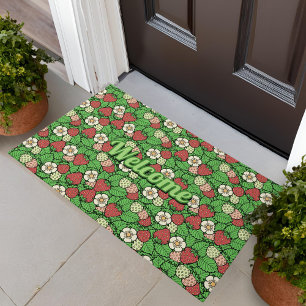 Strawberry Background Pattern Doormat