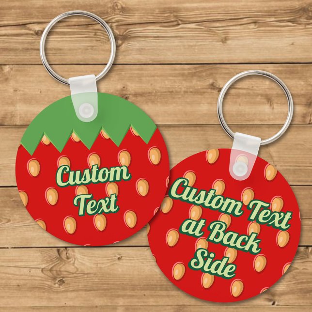 Strawberry Background Pattern Keychain (Creator Uploaded)