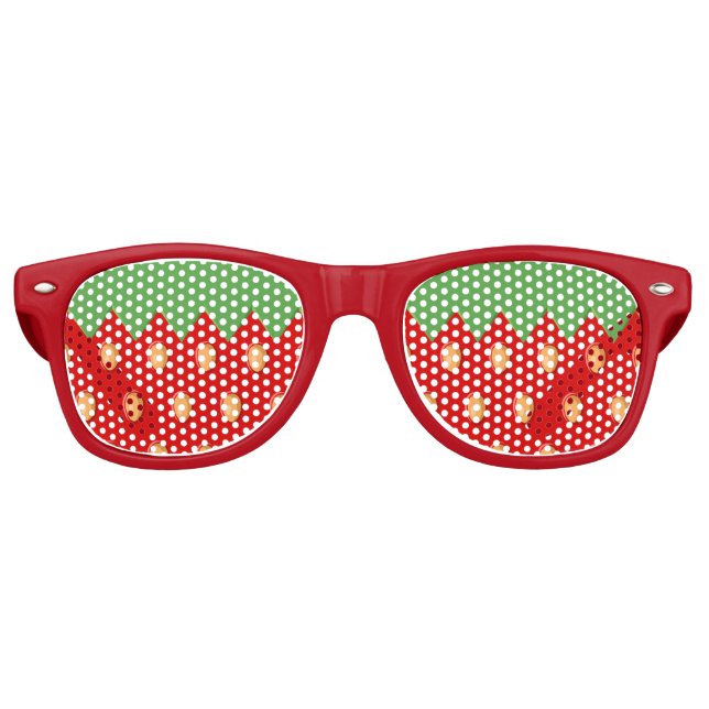 Strawberry Background Pattern Retro Sunglasses (Front)