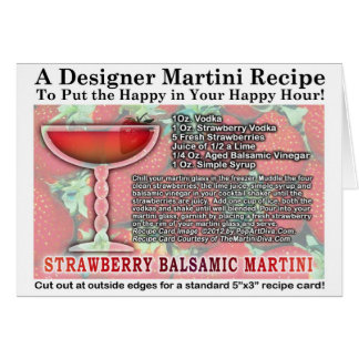 Strawberry Balsamic Martini Recipe Greeting Card
