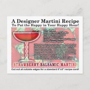 Strawberry Balsamic Martini Recipe Postcard